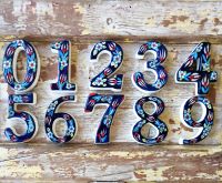 Large Ceramic House address number 2, Dark Blue, 4.7inch Tall, Hand Decorated, House number signs, Door numbers, Housewarming gifts