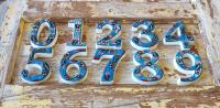 Large Ceramic House address number 1, Light Blue, 4.7inch Tall, Hand Decorated, House number signs, Door numbers, Housewarming gifts