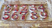 Large Ceramic House address number 2, Red, 4.7inch Tall, Hand Decorated, House number signs, Door numbers, Housewarming gifts