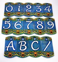 Ceramic House Address Number 8, 3.34inch Tall, Hand Decorated, House Number Signs, Door Numbers, Housewarming Gifts