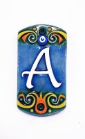 Ceramic House Address Number A, 3.34inch Tall, Hand Decorated, House Number Signs, Door Numbers, Housewarming Gifts